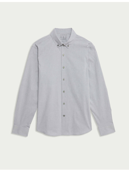 Marks & Spencer Strečová bavlnená košeľa klasického strihu s technológiou 360 Flex™ Marks & Spencer sivá