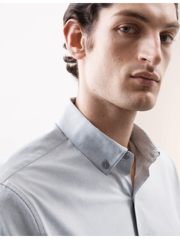 Marks & Spencer Strečová bavlnená košeľa klasického strihu s technológiou 360 Flex™ Marks & Spencer sivá