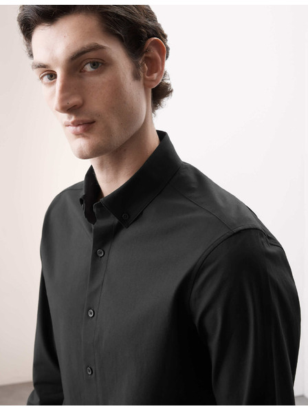 Marks & Spencer Strečová bavlnená košeľa klasického strihu s technológiou 360 Flex™ Marks & Spencer čierna