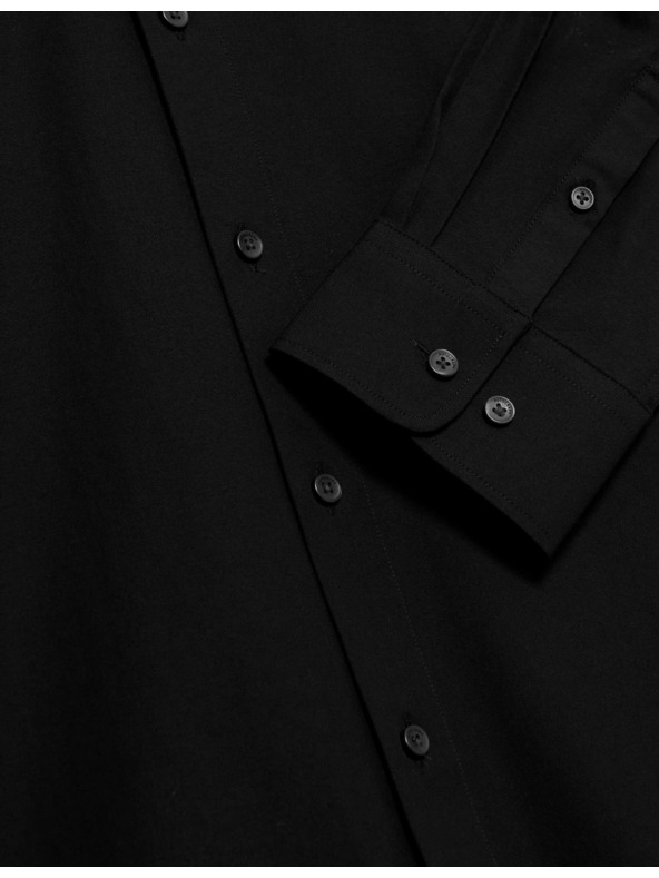 Marks & Spencer Strečová bavlnená košeľa klasického strihu s technológiou 360 Flex™ Marks & Spencer čierna