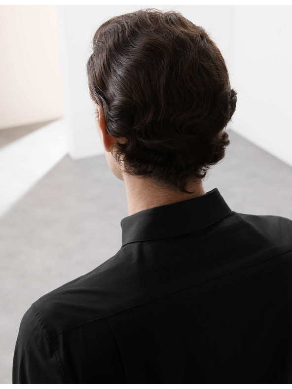 Marks & Spencer Strečová bavlnená košeľa klasického strihu s technológiou 360 Flex™ Marks & Spencer čierna