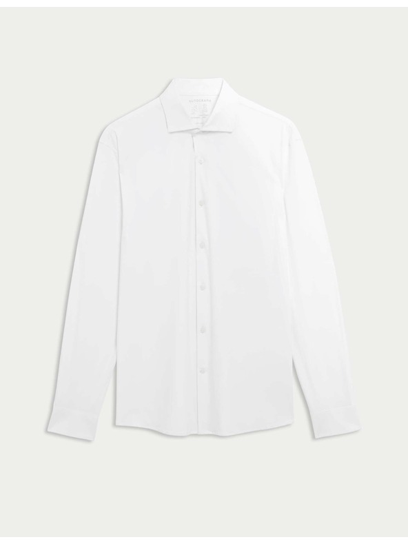 Marks & Spencer Strečová funkčná košeľa projatého strihu Marks & Spencer biela