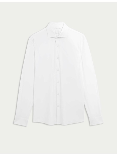 Marks & Spencer Strečová funkčná košeľa projatého strihu Marks & Spencer biela