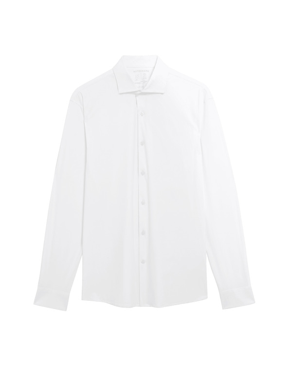 Marks & Spencer Strečová funkčná košeľa projatého strihu Marks & Spencer biela