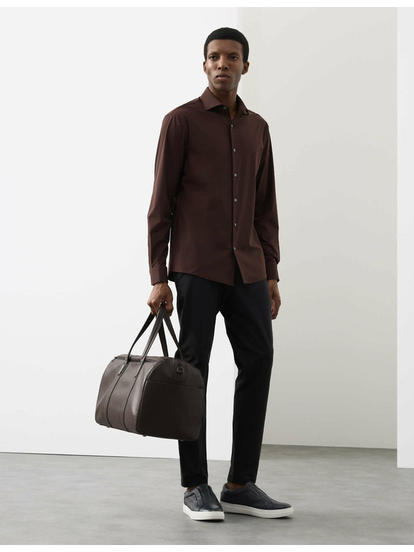 Marks & Spencer Strečová funkčná košeľa projatého strihu Marks & Spencer červená