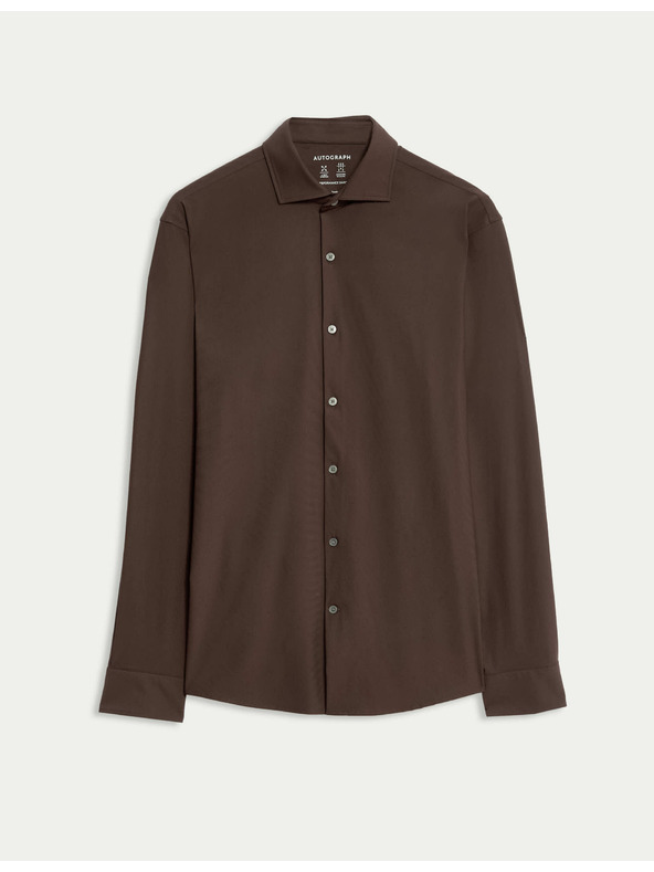 Marks & Spencer Strečová funkčná košeľa projatého strihu Marks & Spencer červená