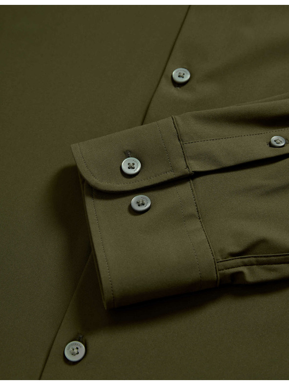 Marks & Spencer Strečová funkčná košeľa projatého strihu Marks & Spencer zelená