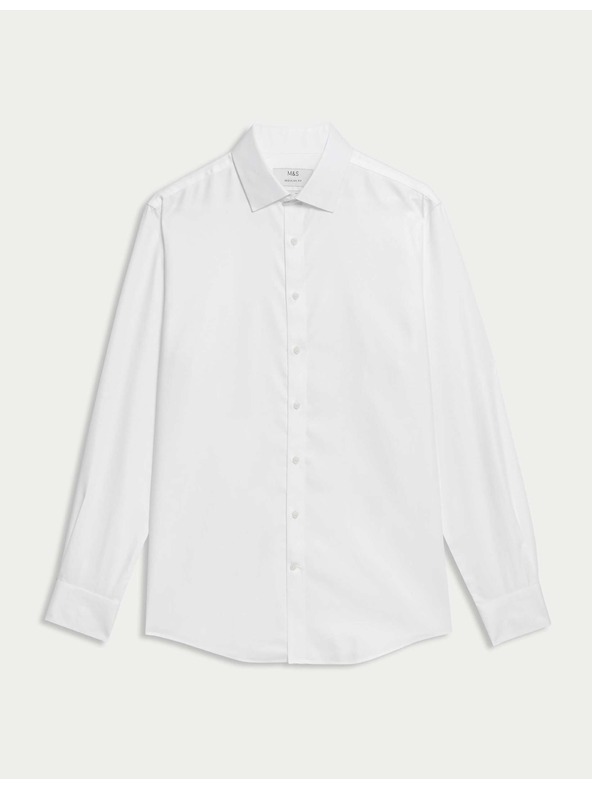 Marks & Spencer Košeľa z bavlny klasického strihu s nežehliaceou úpravou Marks & Spencer biela