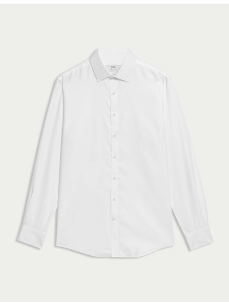 Marks & Spencer Košeľa z bavlny klasického strihu s nežehliaceou úpravou Marks & Spencer biela