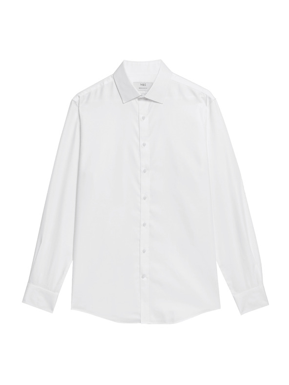 Marks & Spencer Košeľa z bavlny klasického strihu s nežehliaceou úpravou Marks & Spencer biela