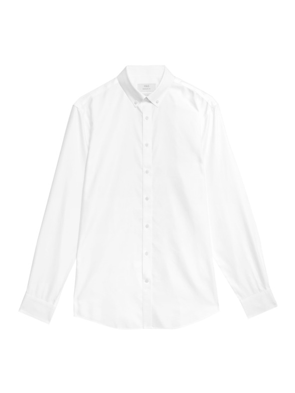 Marks & Spencer Košeľa z čistej bavlny klasického strihu s nežehliaceou úpravou Marks & Spencer biela