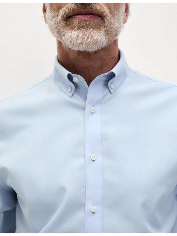 Marks & Spencer Košeľa z čistej bavlny klasického strihu s nežehliaceou úpravou Marks & Spencer modrá