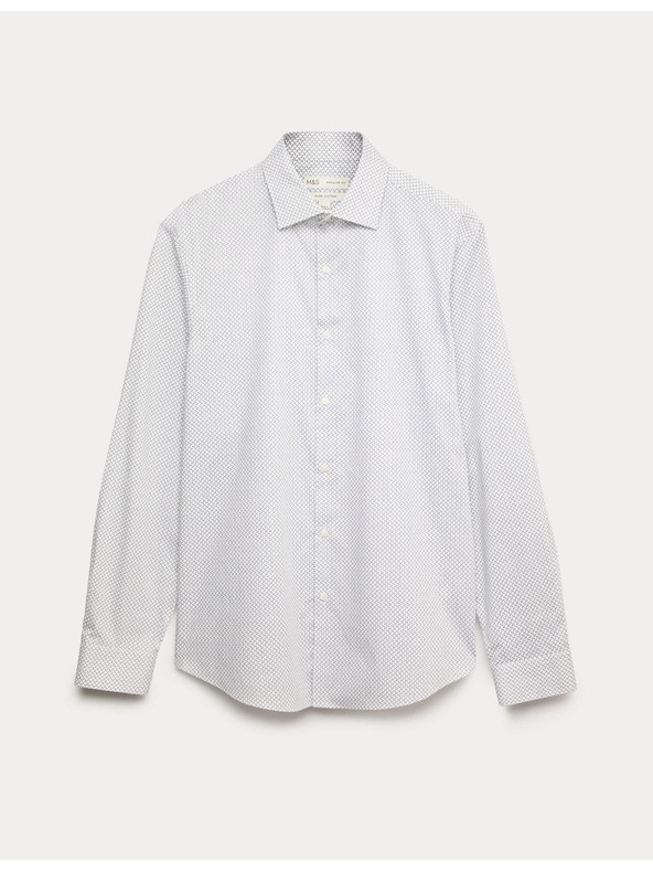 Marks & Spencer Košeľa s potlačou normálneho strihu z čistej bavlny Marks & Spencer biela