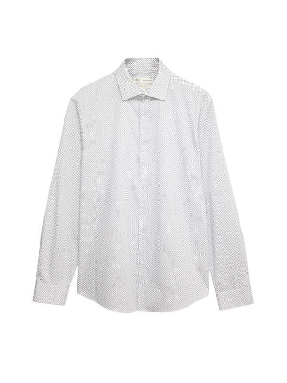 Marks & Spencer Košeľa s potlačou normálneho strihu z čistej bavlny Marks & Spencer biela