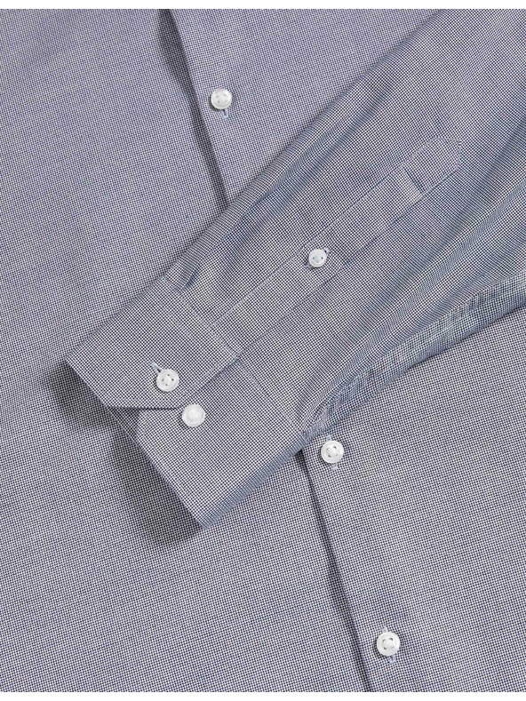 Marks & Spencer Košeľa klasického strihu z čistej bavlny s textúrou, ľahké žehlenie Marks & Spencer modrá