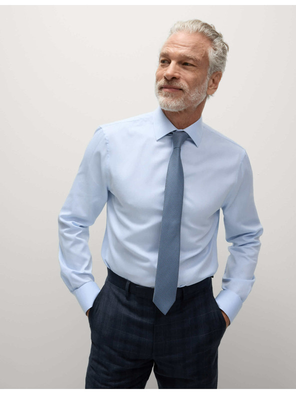 Marks & Spencer Košeľa úzkeho strihu a kravata, ľahké žehlenie Marks & Spencer modrá