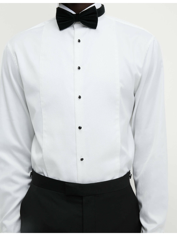 Marks & Spencer Košeľové šaty mierne zúženého strihu z luxusnej bavlny s dvojitou manžetou Marks & Spencer biela