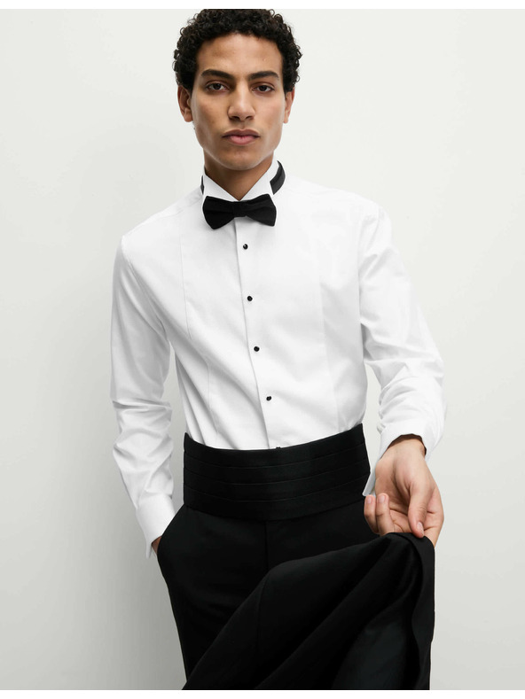 Marks & Spencer Košeľové šaty úzkeho strihu z luxusnej bavlny s dvojitou manžetou Marks & Spencer biela