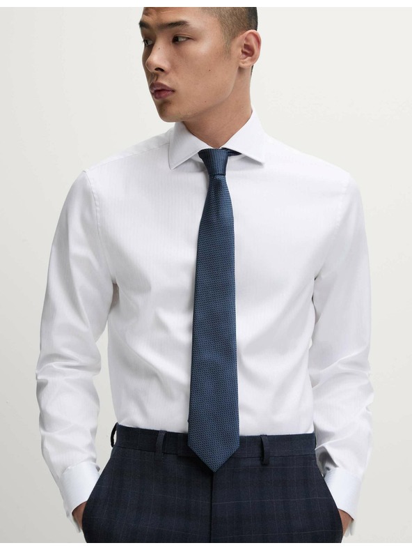 Marks & Spencer Pruhovaná košeľa úzkeho strihu z luxusnej bavlny Marks & Spencer biela