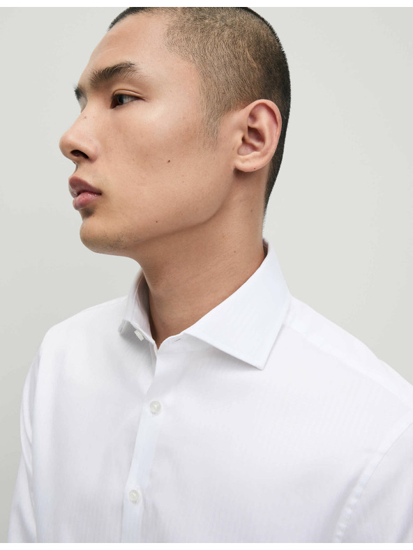 Marks & Spencer Pruhovaná košeľa úzkeho strihu z luxusnej bavlny Marks & Spencer biela