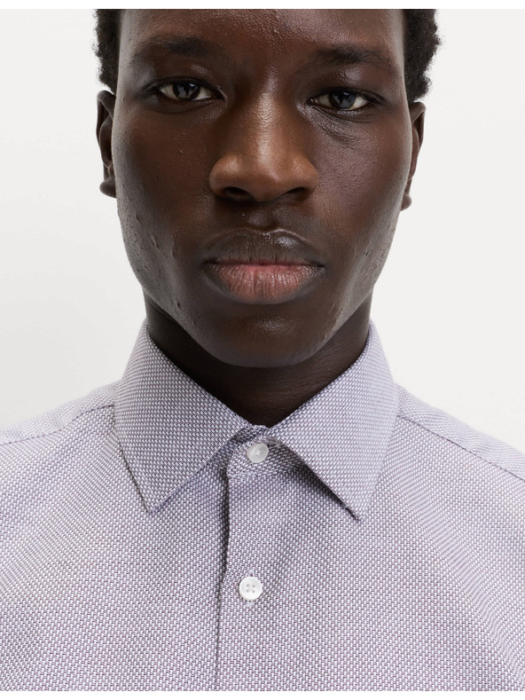 Marks & Spencer Luxusná košeľa normálneho strihu z čistej bavlny s textúrou Marks & Spencer červená