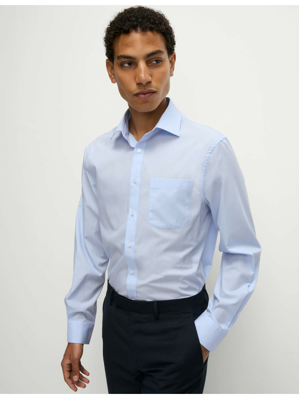 Marks & Spencer Košeľa normálneho strihu s dlhým rukávom, 3 ks Marks & Spencer modrá