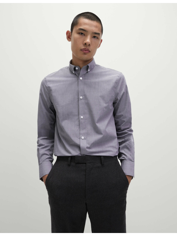 Marks & Spencer Košeľa úzkeho strihu z kanafasu, ľahké žehlenie, 2 ks v balení Marks & Spencer sivá