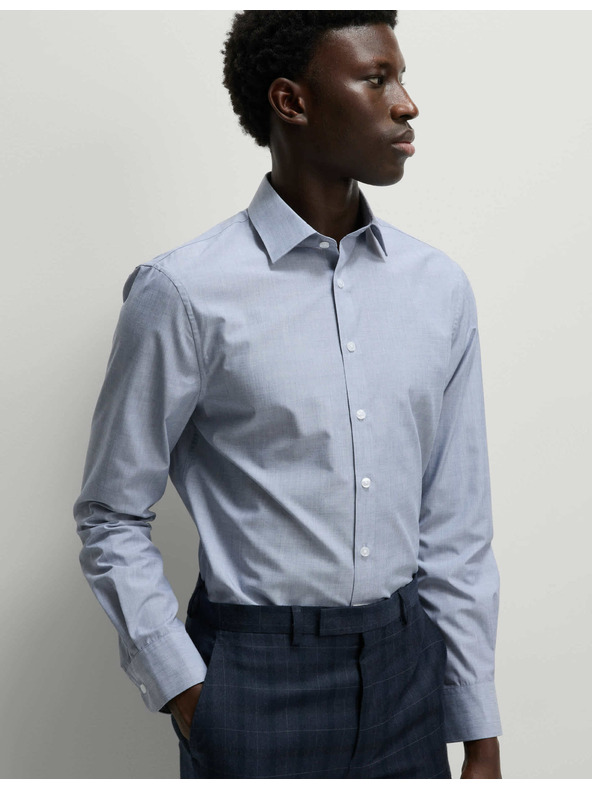 Marks & Spencer Košeľa úzkeho strihu zo zmesi bavlny, ľahké žehlenie, 2 ks v balení Marks & Spencer modrá