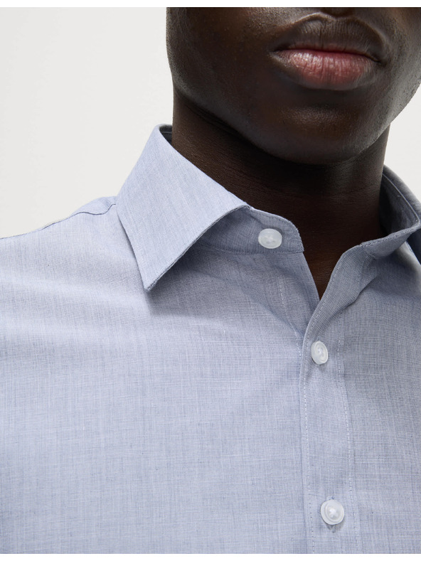 Marks & Spencer Košeľa úzkeho strihu zo zmesi bavlny, ľahké žehlenie, 2 ks v balení Marks & Spencer modrá