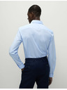 Marks & Spencer Košeľa úzkeho strihu zo zmesi bavlny s nežehlivou úpravou Marks & Spencer modrá