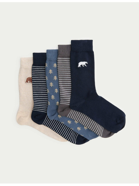 Marks & Spencer 5 párov ponožiek Cool & Fresh™ Bear s vysokým podielom bavlny Marks & Spencer modrá