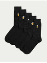 Marks & Spencer 5 párov ponožiek Cool & Fresh™, s vysokým podielom bavlny a pivným motívom Marks & Spencer čierna