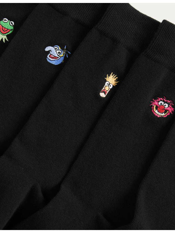 Marks & Spencer 5 ks ponožiek Cool Fresh™ Muppets s vysokým obsahom bavlny Marks & Spencer čierna