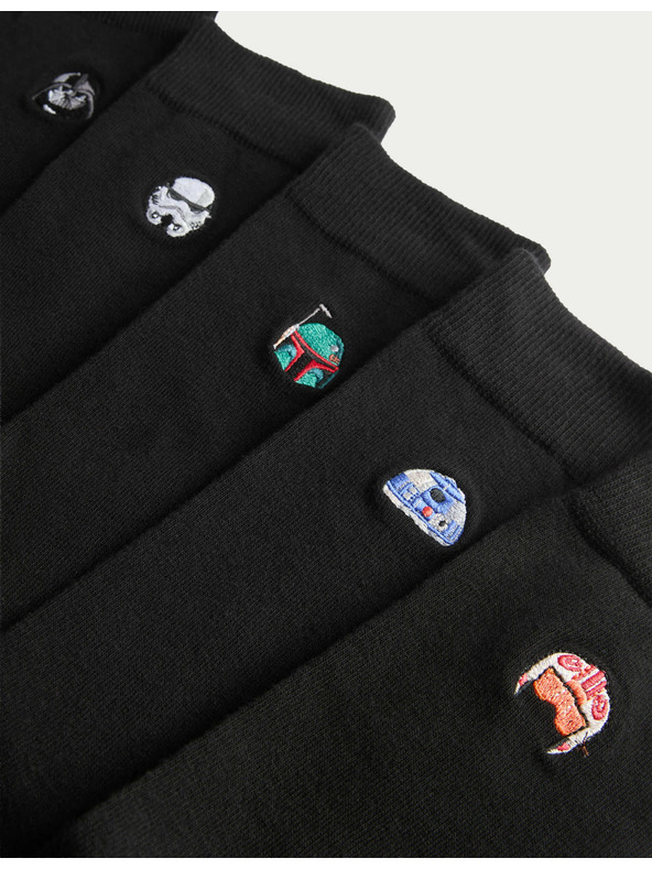 Marks & Spencer Sada 5 párov ponožiek s vysokým podielom bavlny a motívom Star Wars™ Marks & Spencer čierna