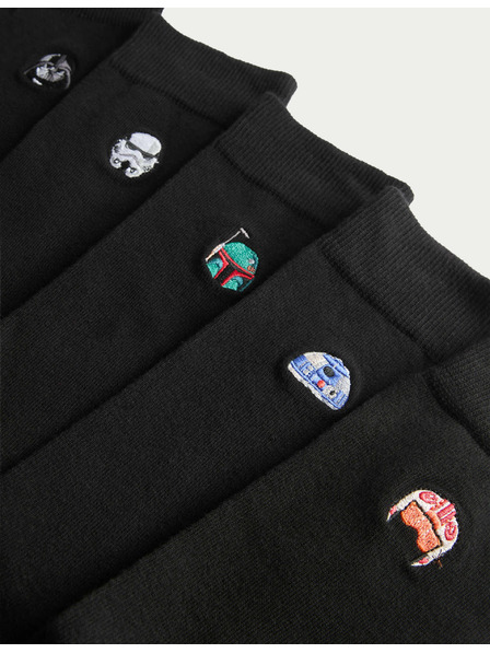 Marks & Spencer Sada 5 párov ponožiek s vysokým podielom bavlny a motívom Star Wars™ Marks & Spencer čierna