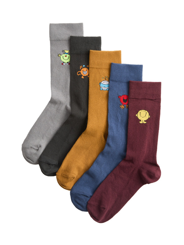 Marks & Spencer Ponožky Mr Men s vysokým podielom bavlny, sada 5 ks Marks & Spencer viacfarebná