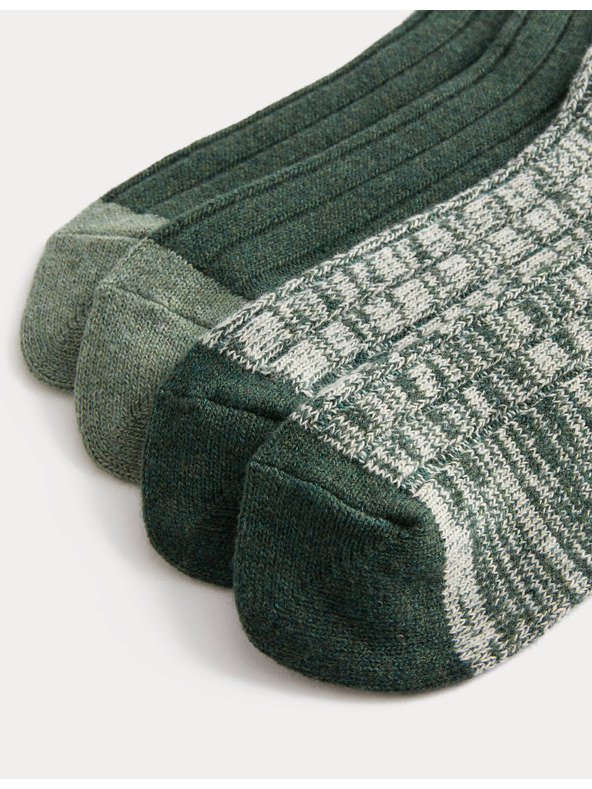 Marks & Spencer Stredne hrejivé termo ponožky s technológiou Heatgen, 2 páry v balení Marks & Spencer zelená