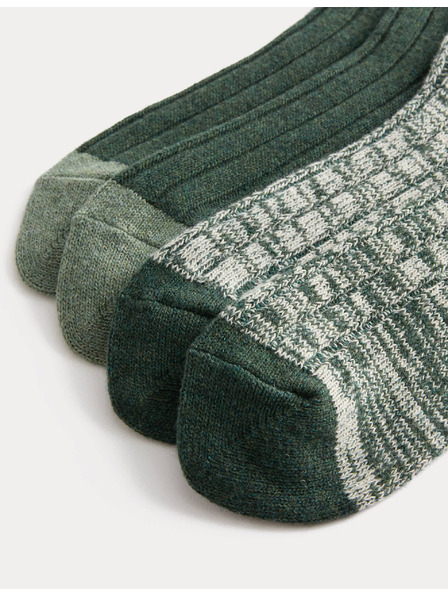 Marks & Spencer Stredne hrejivé termo ponožky s technológiou Heatgen, 2 páry v balení Marks & Spencer zelená