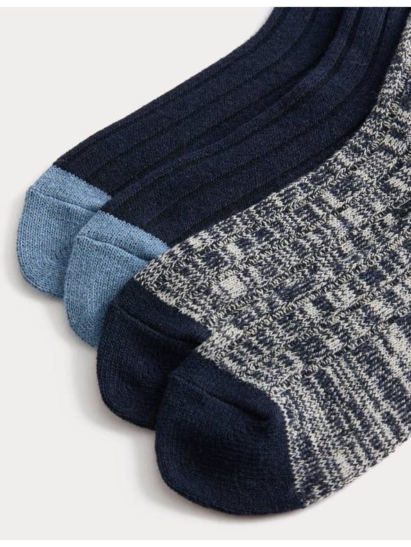 Marks & Spencer Stredne hrejivé termo ponožky s technológiou Heatgen, 2 páry v balení Marks & Spencer námorná modrá