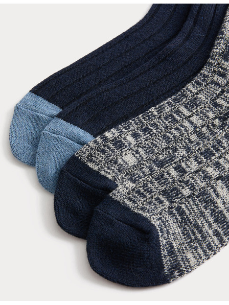 Marks & Spencer Stredne hrejivé termo ponožky s technológiou Heatgen, 2 páry v balení Marks & Spencer námorná modrá