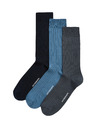 Marks & Spencer 3 páry rebrovaných ponožiek, s vysokým podielom egyptskej bavlny Marks & Spencer modrá