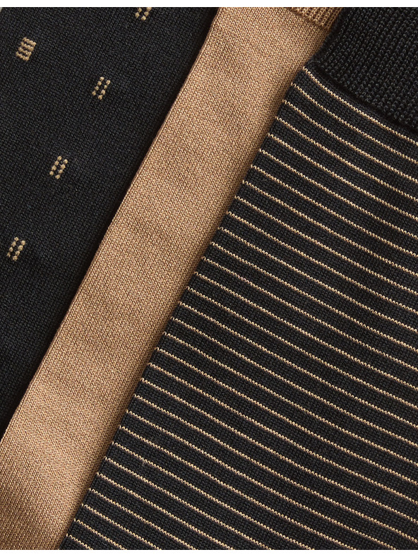 Marks & Spencer 3 ks ponožiek s mercerovanou bavlnou a rôznym vzorom Marks & Spencer čierna