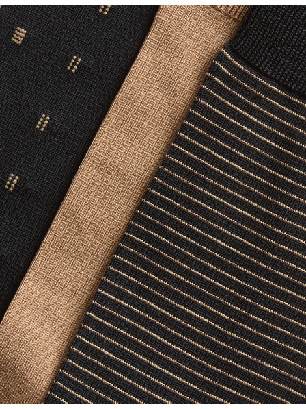 Marks & Spencer 3 ks ponožiek s mercerovanou bavlnou a rôznym vzorom Marks & Spencer čierna