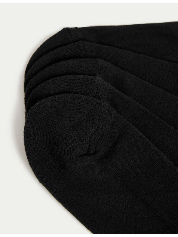 Marks & Spencer Ponožky Cool & Fresh™ s vysokým podielom bavlny, mierne zosilnené chodidlo, 5 párov v balení Marks & Spencer čierna