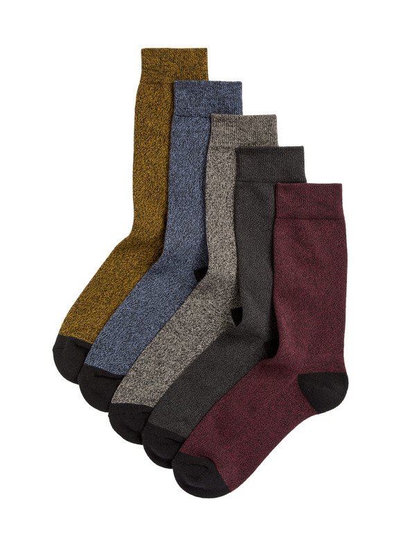 Marks & Spencer Ponožky Cool & Fresh™ s vysokým podielom bavlny, so zosilneným chodidlom, 5 párov v balení Marks & Spencer viacfarebná