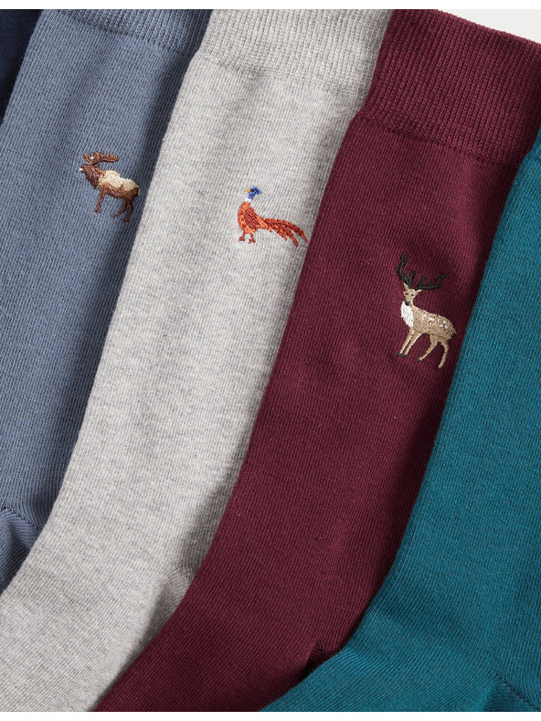 Marks & Spencer 5 párov ponožiek Cool & Fresh™ Woodland s vysokým podielom bavlny Marks & Spencer viacfarebná