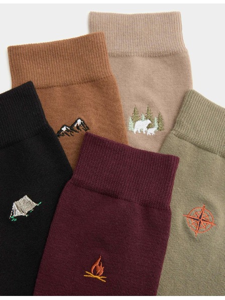 Marks & Spencer 5 ks ponožiek Cool Fresh™ Outdoor s vysokým obsahom bavlny Marks & Spencer viacfarebná