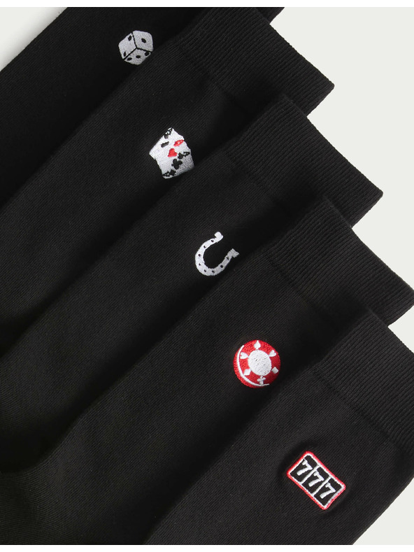 Marks & Spencer 5 párov ponožiek Cool & Fresh™ Casino s vysokým podielom bavlny Marks & Spencer čierna