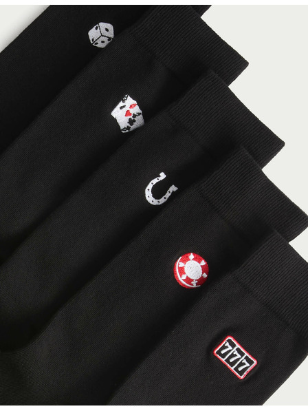 Marks & Spencer 5 párov ponožiek Cool & Fresh™ Casino s vysokým podielom bavlny Marks & Spencer čierna