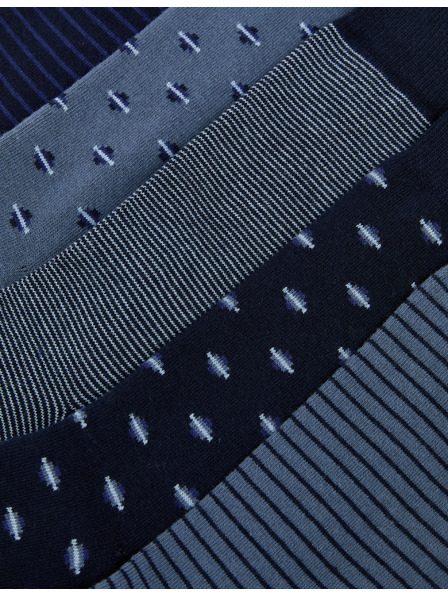 Marks & Spencer 5 párov ponožiek Cool & Fresh™ Geo s vysokým podielom bavlny Marks & Spencer modrá